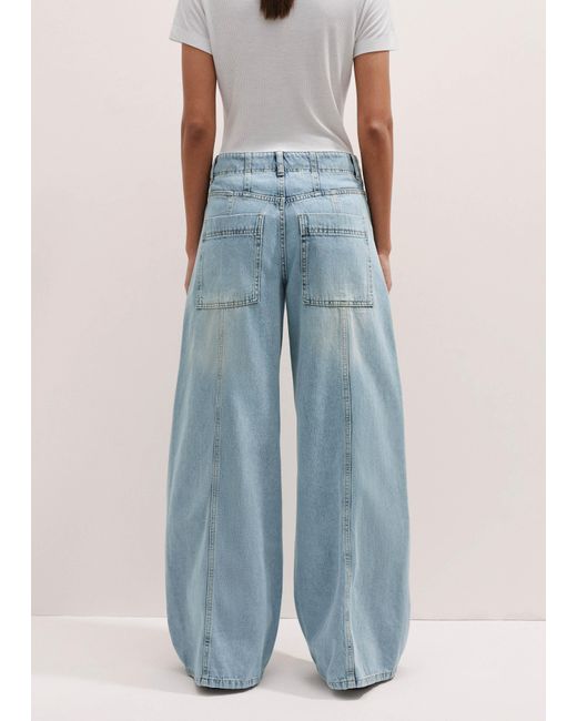 ME+EM Blue Relaxed Engineered-Leg Jean