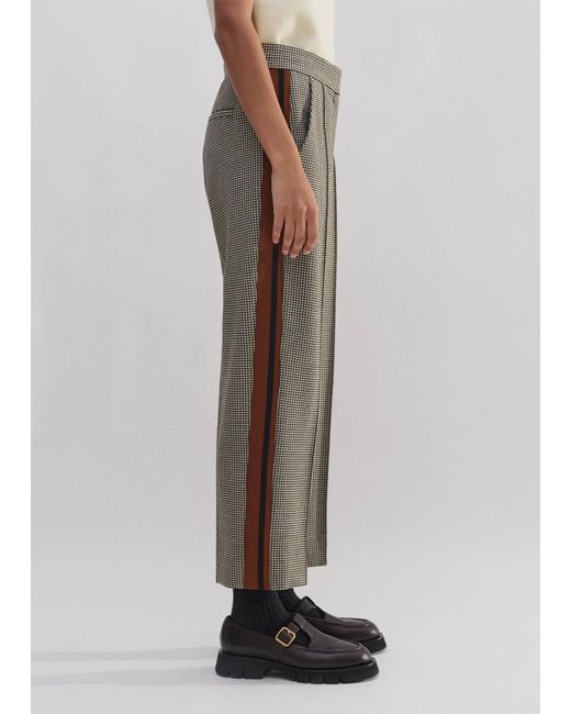 ME EM Dogtooth Side Stripe Slim Crop Pant Lyst