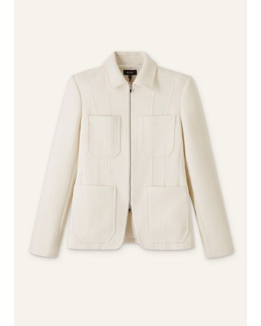 ME+EM Natural The Zip Front Contoured Layering Jacket