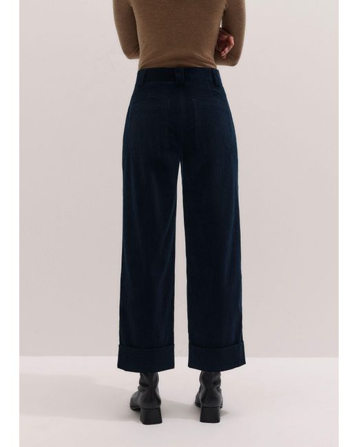 ME+EM Blue Straight Crop Trouser