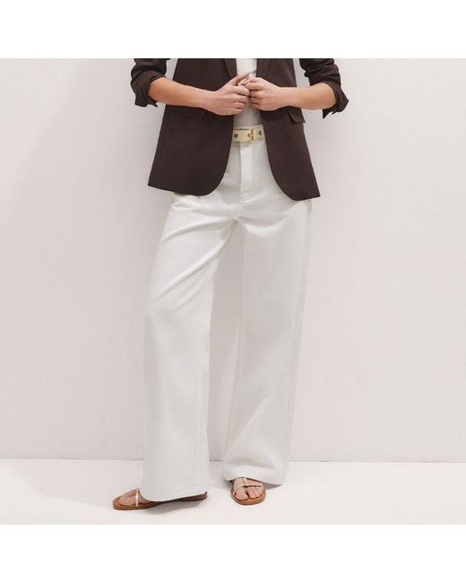 ME+EM Brown Sharp Shoulder Straight Blazer
