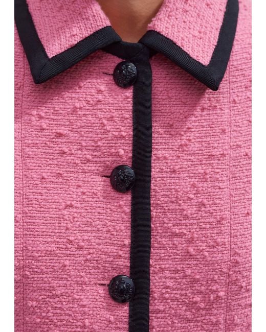 ME+EM Pink Contrast Bound Crop Jacket