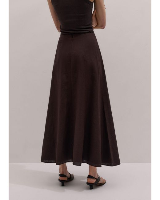 ME+EM Multicolor Crease-Less Linen Panelled Maxi Skirt