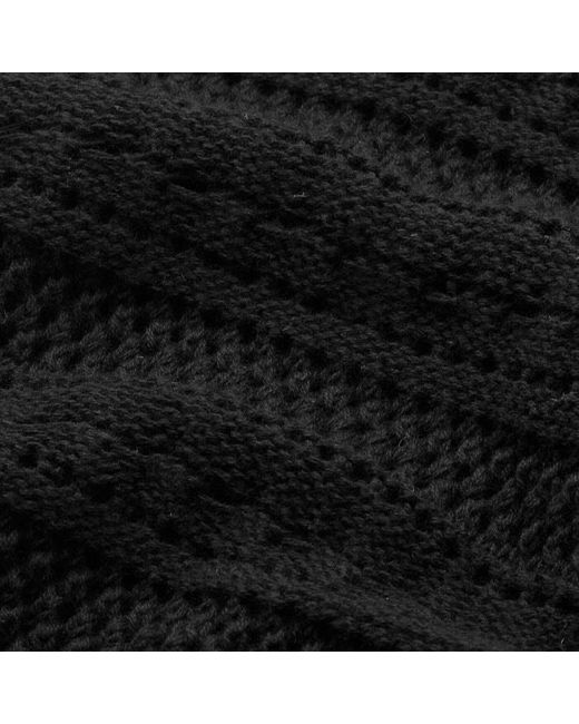 ME+EM Black Cotton Lace Stitch Raglan Sleeve Jumper