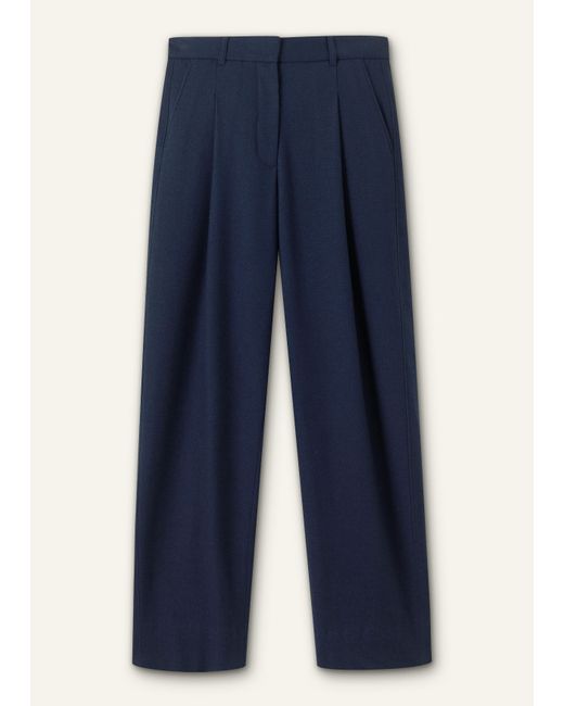 ME+EM Blue Pleat Front Tailored Tapered Trouser