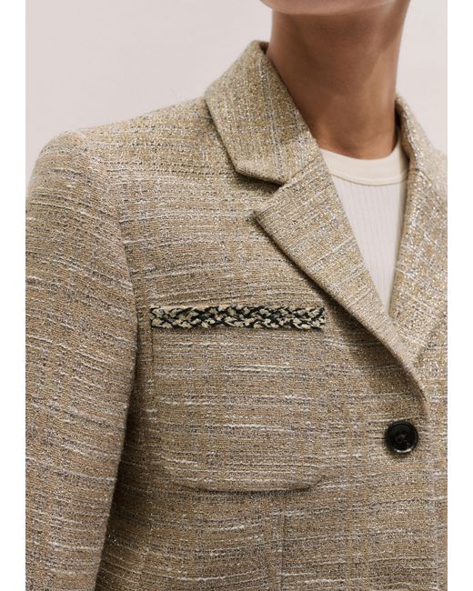 ME+EM Blue Metallic Short Patch Pocket Jacket