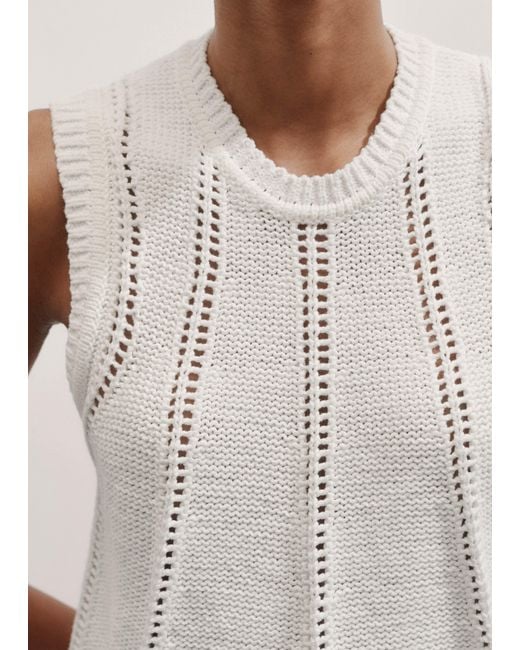 ME+EM White Chunky Cotton Swing Knit Vest
