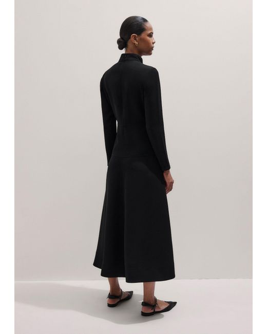 ME+EM Black A-Line Feature Button Maxi Dress