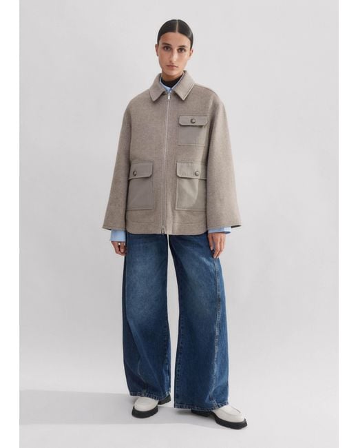 ME+EM Brown Super Soft Wool Relaxed Jacket