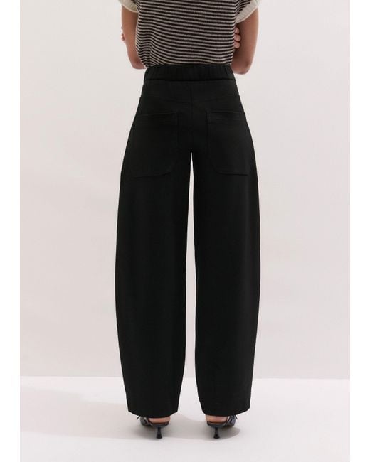 ME+EM Black Luxe Travel Tailoring Barrel-Leg Trouser