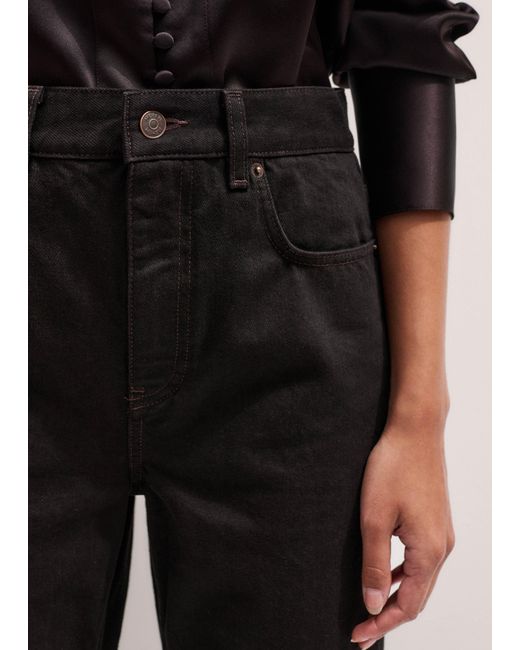 ME+EM Black Authentic Straight Turn Up Jean