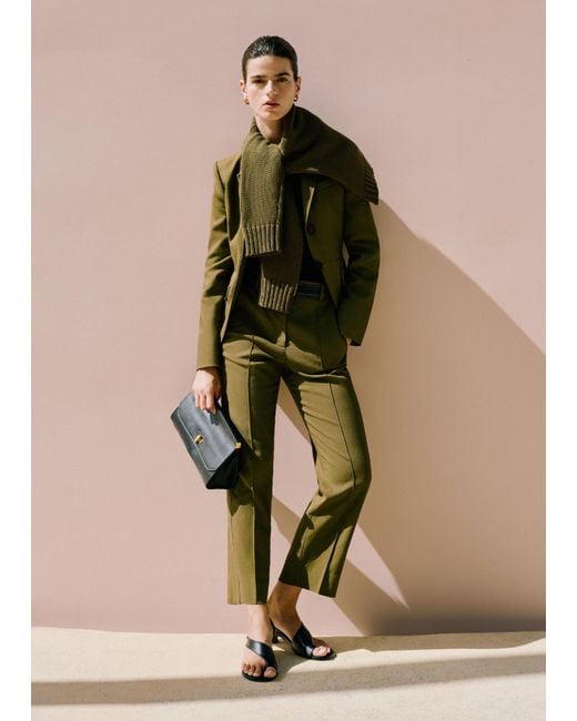 ME+EM Green Slim Crop Pant