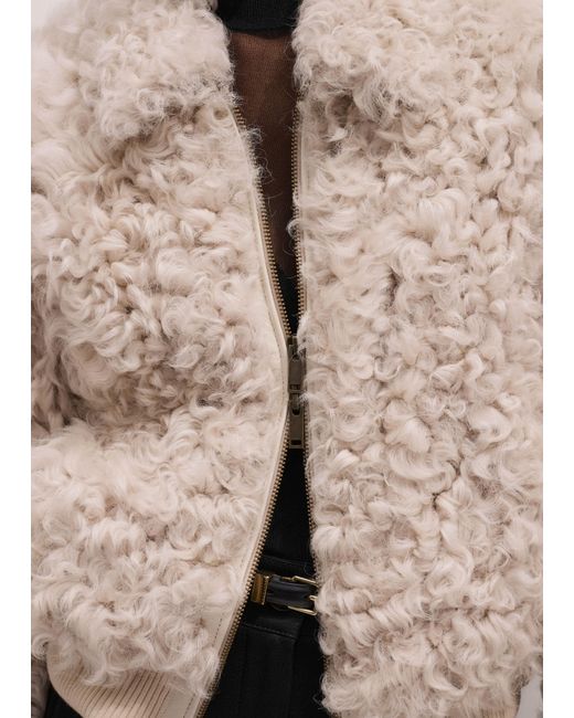ME+EM Natural Shearling Bomber Jacket