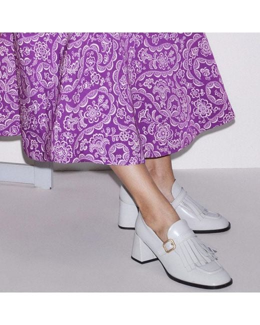 ME+EM Purple Fit & Flare Entangled Lace Print Maxi Dress