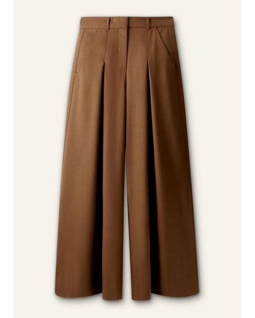 ME+EM Brown Ultimate Wide Pleat Front Trouser