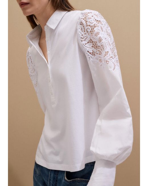 ME+EM Gray Lace Insert Swing Top