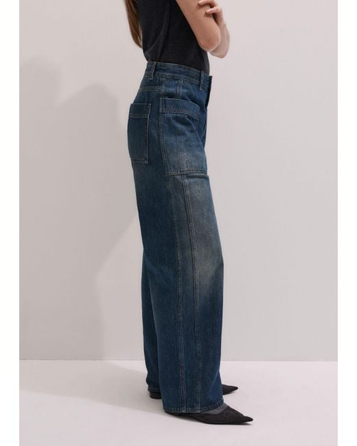 ME+EM Blue Patch Pocket Baggy Jean