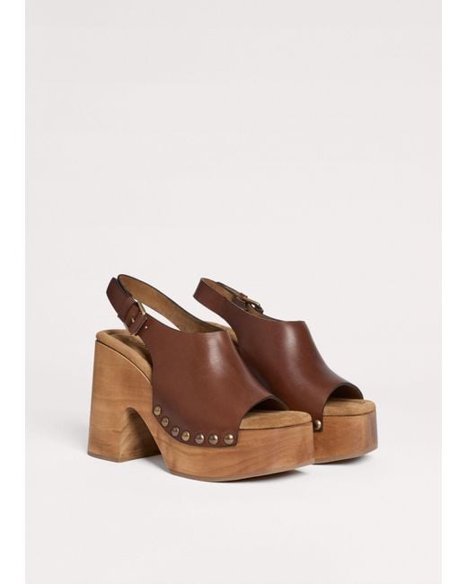 ME+EM Brown High Fronted Sling Clog