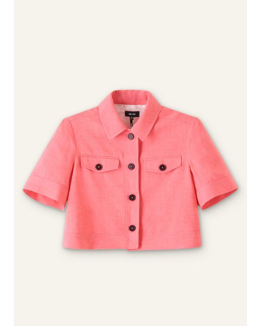 ME+EM Pink Lightweight Tailored Shirt Jacket Camellia Rose