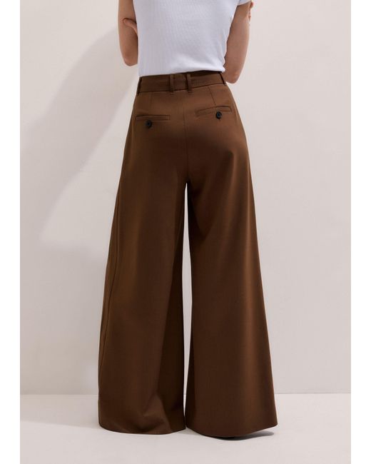 ME+EM Brown Ultimate Wide Pleat Front Trouser