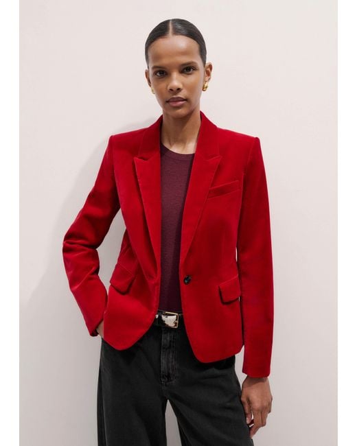 ME+EM Red Velvet Evening Jacket