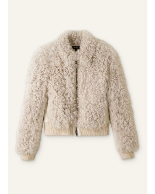 ME+EM Natural Shearling Bomber Jacket