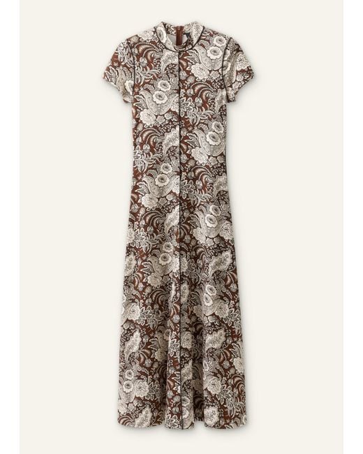 ME+EM Multicolor Elaborate Botanical Print Short Sleeve Maxi Dress