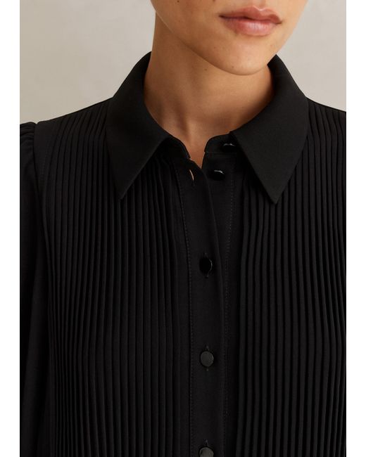 GownTown Women's 1950s Style Midi Shirt Dress - Cocktail Dress With Belt, Black, Large