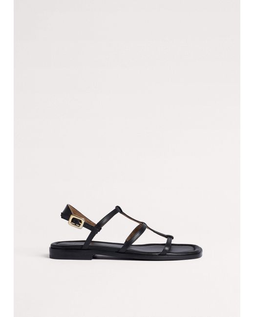 ME+EM Black Caged Flat Sandal
