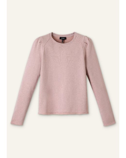 ME+EM Brown Raw Edge Feminine Sweatshirt