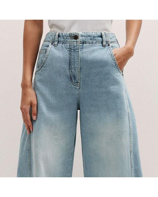 ME+EM Blue Relaxed Engineered-Leg Jean