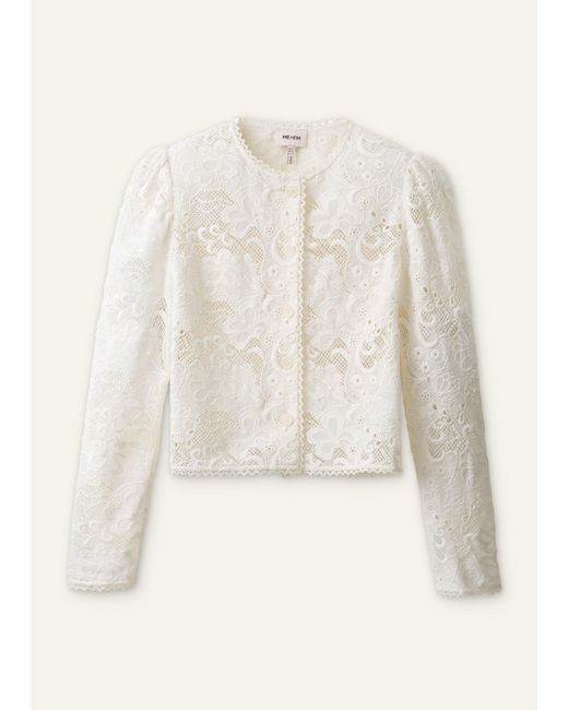 ME+EM Black Delicate Lace Jacket Blouse