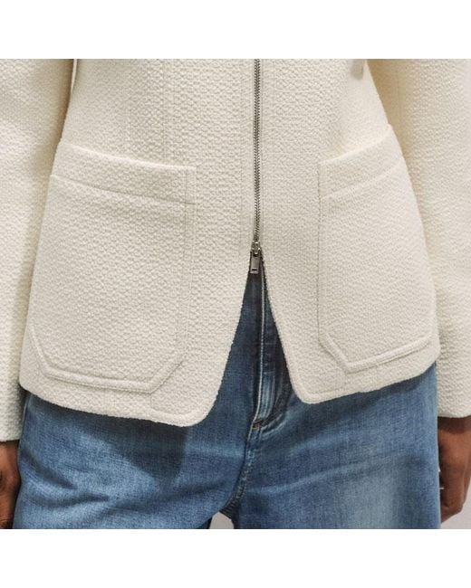 ME+EM Natural The Zip Front Contoured Layering Jacket