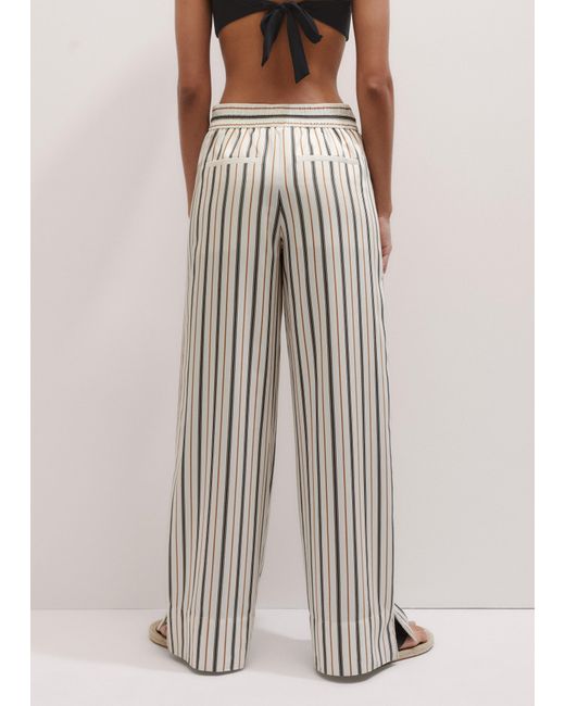 ME+EM Multicolor Fluid Wide-Leg Track Pant/Tobacco