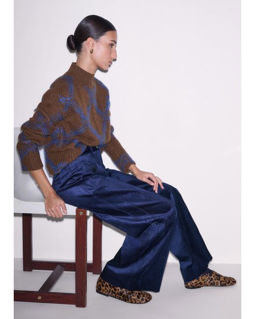 ME+EM Blue Luxe Cord Pant