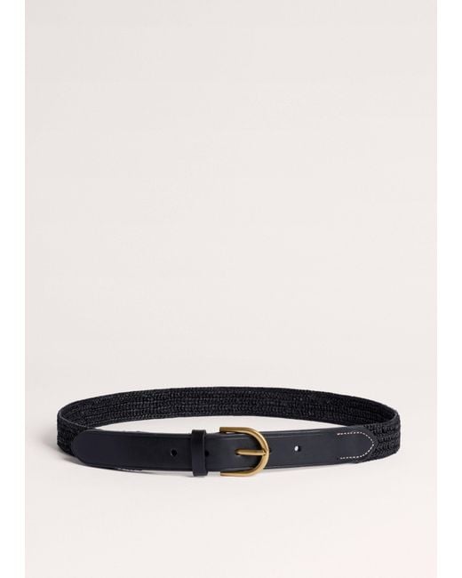 ME+EM Black Round Raffia Belt