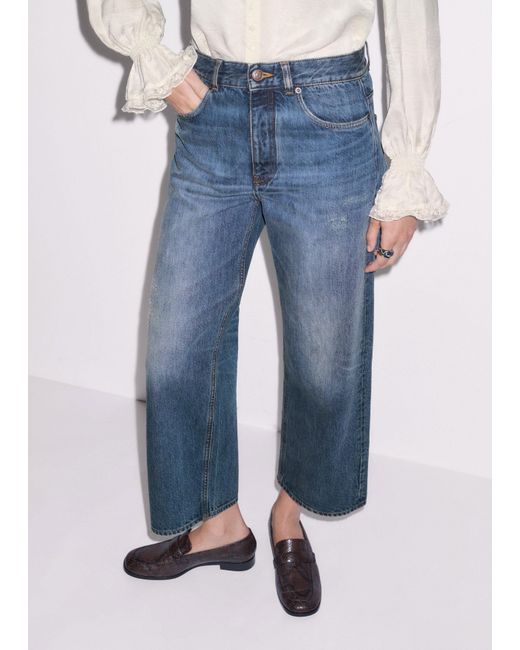 ME+EM Blue Straight Crop Jean