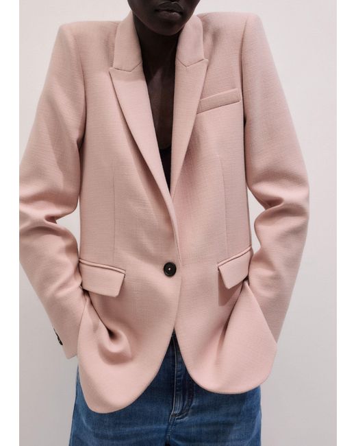 ME+EM Pink Sharp Shoulder Blazer