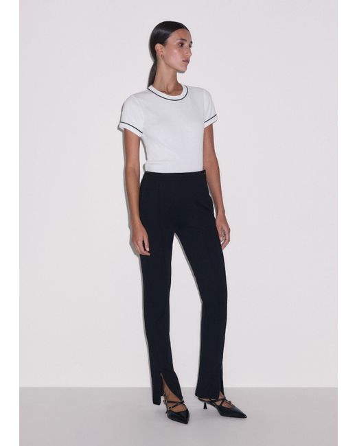 ME+EM Black Vented Hem Slim Pant