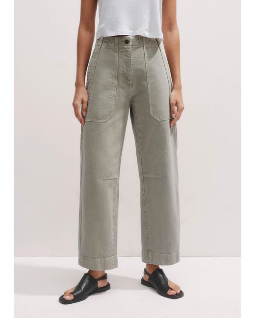 ME+EM Green Cotton Engineered Pant