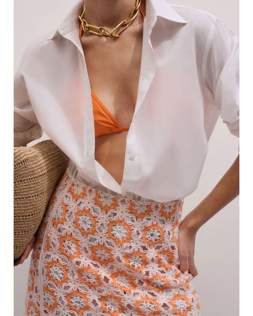 ME+EM Brown Relaxed Swing Short Shirt Dress