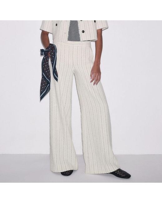 ME+EM Natural Textured Stripe Cropped Jacket