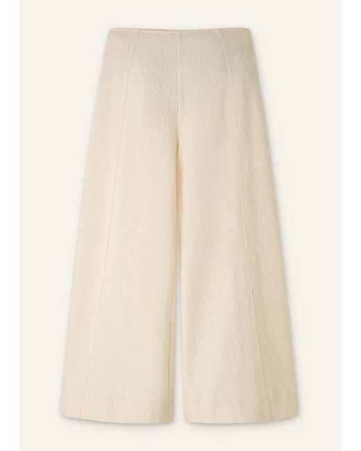 ME+EM Natural Textured Ponte Crop Wide-Leg Trouser