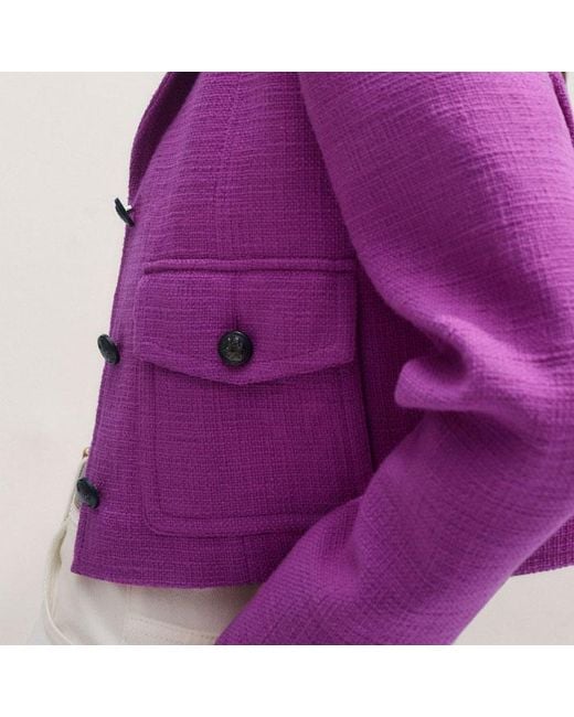 ME+EM Purple Textured Short Jacket