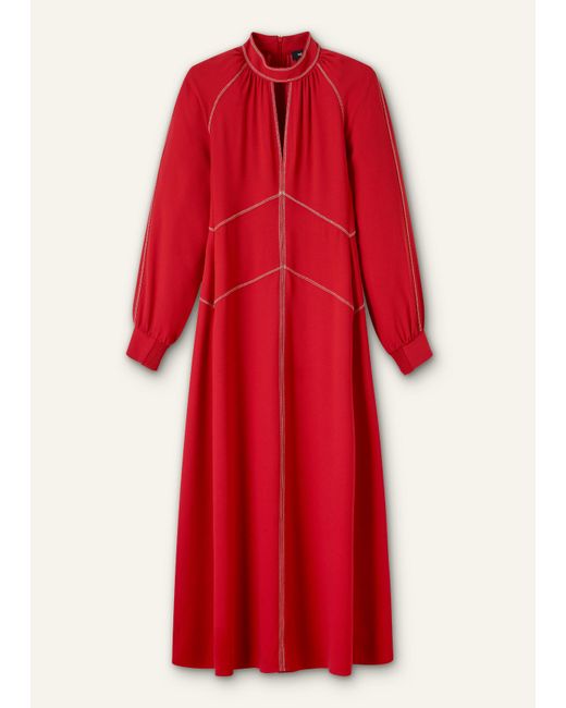 ME+EM Red Contrast Stitch Panelled Maxi Dress