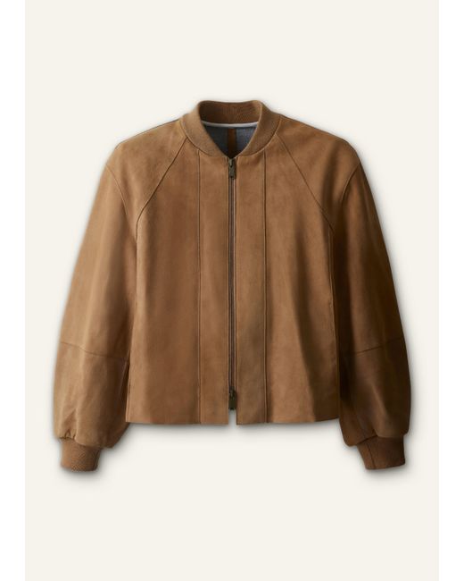 ME+EM Brown Luxe Bonded Swing Jacket