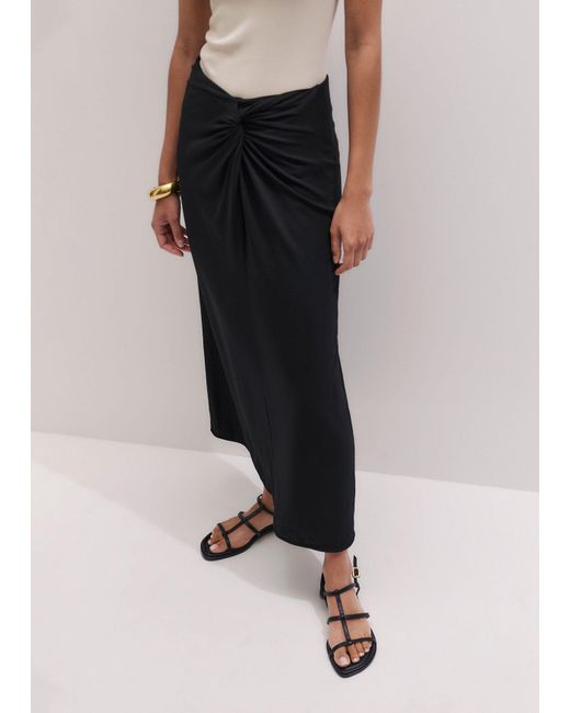 ME+EM Blue Knot Detail Maxi Skirt