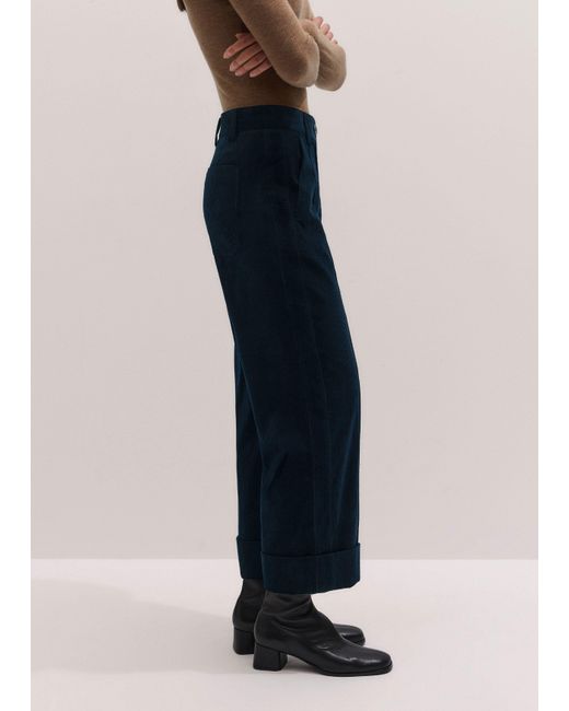 ME+EM Blue Straight Crop Trouser