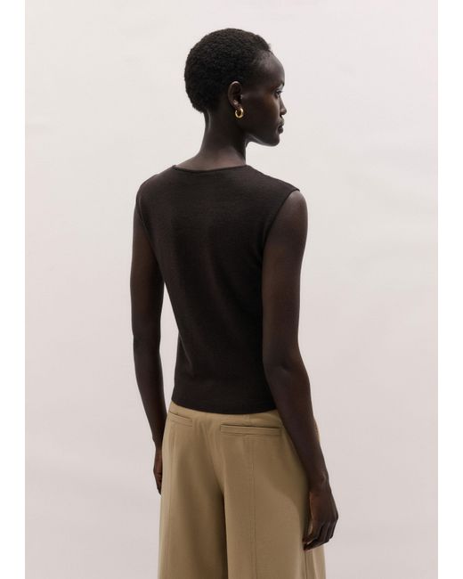 ME+EM Black Slim Knit Tank