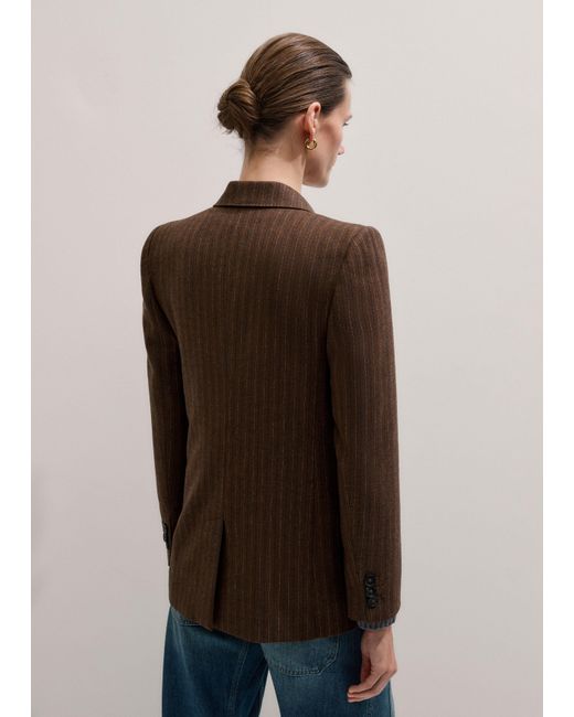 ME+EM Multicolor Pinstripe Sharp Shoulder Blazer